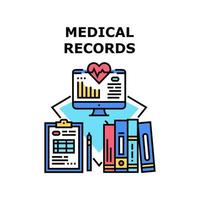 ilustración de vector de icono de registros médicos