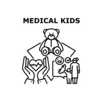 ilustración de vector de icono de niños médicos