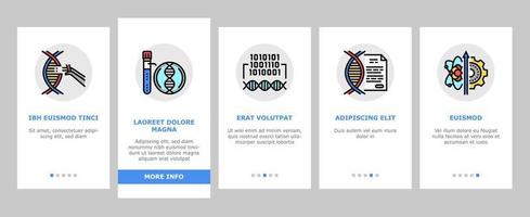 Genetic Engineering Onboarding Icons Set Vector