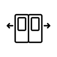 the doors of the subway car icon vector outline illustration