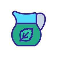 mint refreshing drink in jug icon vector outline illustration