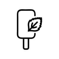 ice cream on stick with mint icon vector outline illustration