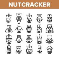 Nutcracker Collection Elements Icons Set Vector