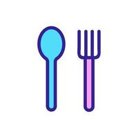 spoon and fork icon vector. Isolated contour symbol illustration vector