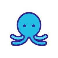 four tentacle squid with huge head icon vector outline illustration