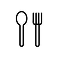 spoon and fork icon vector. Isolated contour symbol illustration vector