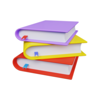 Stack of colored books. 3d render