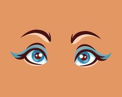icon face illustration and eyebrows vector