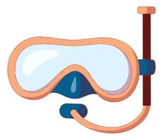 Diving mask with snorkel cartoon design. Flat vector illustration isolated on white background.