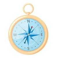 Gold compass isolated on white background. Compass illustration in flat style. Vector icon.