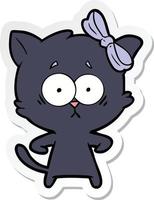 sticker of a cartoon cat vector