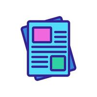 newspaper icon vector. Isolated contour symbol illustration vector