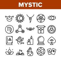 conjunto de iconos de colección de herramientas de símbolo místico vector