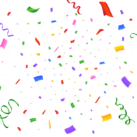 imagen png de confeti para fondo de fiesta de cumpleaños. simple explosión de oropel y confeti. confeti de colores sobre un fondo transparente. elementos de celebración de eventos y fiestas.