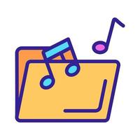 a folder with music icon vector. Isolated contour symbol illustration vector