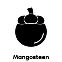 Mangosteen glyph icon, Vector, Illustration. vector