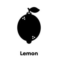 Lemon glyph icon, Vector, Illustration. vector