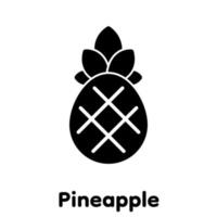 Pineapple glyph icon, Vector, Illustration. vector