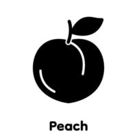 Peach glyph icon, Vector, Illustration. vector