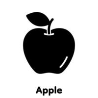 Apple glyph icon, Vector, Illustration. vector