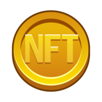 crypto-monnaie, monnaie Internet nft-token du futur. pièce d'or nft png