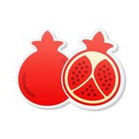 Pomegranate sticker icon, Vector, Illustration. vector