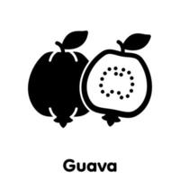 icono de glifo de guayaba, vector, ilustración. vector