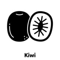 Kiwi fruit glyph icon, Vector, Illustration. vector