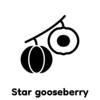 Star gooseberry glyph icon, Vector, Illustration. vector