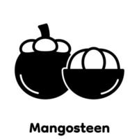 icono de glifo de mangostán, vector, ilustración. vector