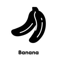 Banana glyph icon, Vector, Illustration. vector