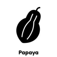 Papaya glyph icon, Vector, Illustration. vector