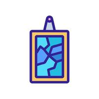 broken mirror icon vector. Isolated contour symbol illustration vector