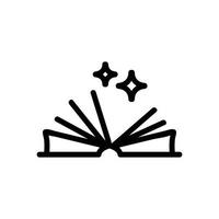 spell book icon vector outline illustration