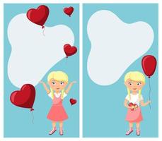 Set of Valentine's day vector backgrounds for social media, stories, banner with space for text.