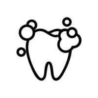 ilustración de contorno de vector de icono de cepillado de dientes