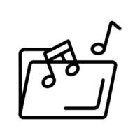 a folder with music icon vector. Isolated contour symbol illustration vector