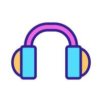 Headphones for music icon vector. Isolated contour symbol illustration vector