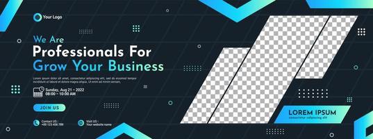 Business webinar horizontal banner template design. Very suitable for online class programs, marketing, etc. vector