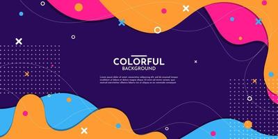 Modern colorful flow poster. Wave Liquid shape color background vector