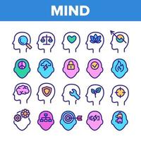 Color Mind Elements Vector Sign Icons Set