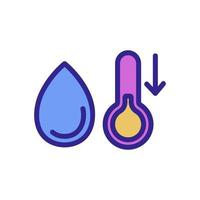 the drop in temperature and humidity icon vector outline illustration