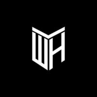 diseño creativo del logotipo de la letra wh con gráfico vectorial vector