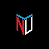 NU letter logo creative design with vector graphic