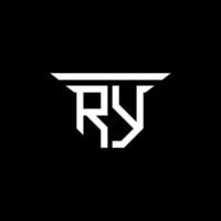 diseño creativo del logotipo de la letra ry con gráfico vectorial vector