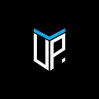 diseño creativo del logotipo de la letra up con gráfico vectorial vector