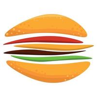 Burger icon. Flat Vector illustration icon juicy delicious hamburger or Cheeseburger isolated on white background.