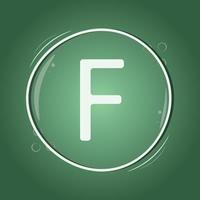 F letter circle logo design green background flat vector smart illustration