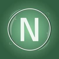 n letter circle logo design green background flat vector smart illustration