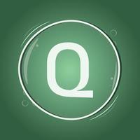 q letter circle logo design green background flat vector smart illustration